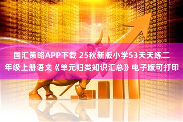 国汇策略APP下载 25秋新版小学53天天练二年级上册语文《单元归类知识汇总》电子版可打印